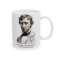 Henry David Thoreau mug, Thoreau quote mug, literary gift, book lover gift, ceramic mug, mothers day gift, inspirational mug, gift for her