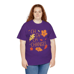 Changes Fall Leaves Graphic - Unisex Heavy Cotton Tee