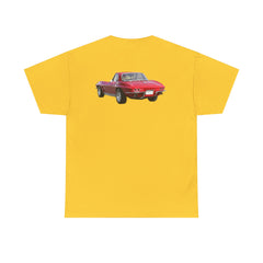 Red Corvette Summer Unisex Tee - I'm Vetted For Life Front and Back Image T Shirt