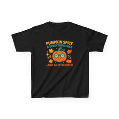 Kids Pumpkin Spice & Math Tee, Perfect for Fall, Halloween Fun, Back to School, Cute Gift for Students, Autumn Fashion
