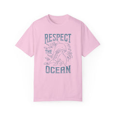 Dolphin, Respect The Ocean -  Graphic Unisex Garment-Dyed T-shirt