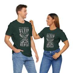 Hair Enthusiast Tee, Eat Sleep Hair Repeat Shirt, Funny Barber Gift, Unisex Jersey Tee, Casual Everyday Apparel, Salon Worker Top