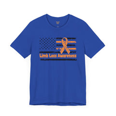 Limb Loss Awareness Flag - Unisex Short Sleeve Tee,Amputee Awareness,Gift For Him,Gift For Her,Unique Amputee Gift,Awareness Ribbon