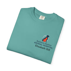 Elizabeth Gill  Front Logo Back Graphic Baldwin Harbor Animal Hospital "Who Let the Dogs Out?" Tee