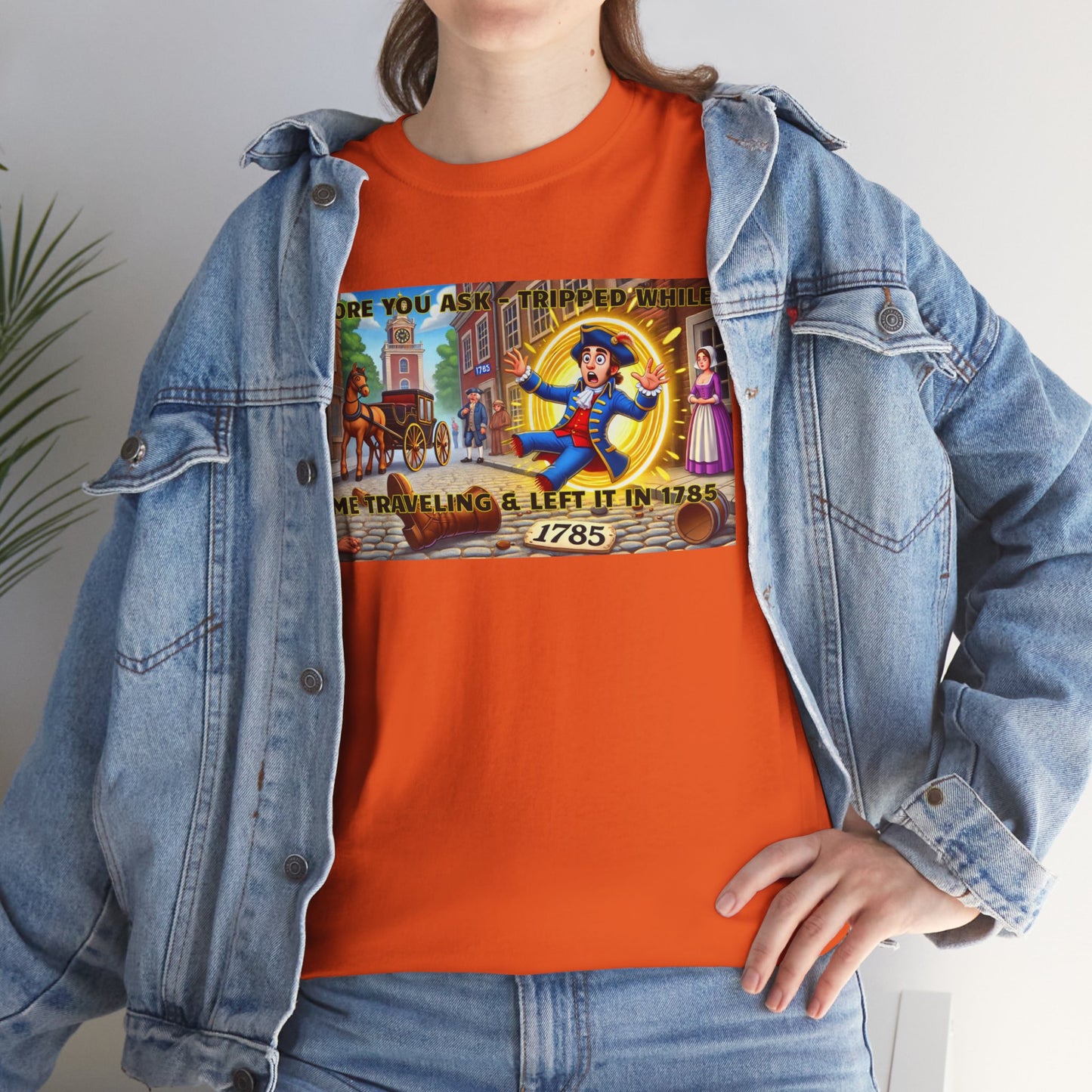 Amputee Funny Time Travel Excuse  - Unisex Heavy Cotton Tee