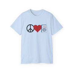 Peace Love Mahjong Unisex Ultra Cotton Tee / See our matching Coffee Mugs and Weekender Tote Bag