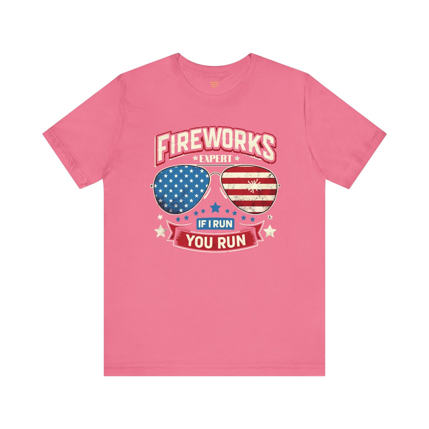 Fireworks Expert, If I Run You Run, Sunglasses  Graphic, Unisex Jersey Short Sleeve Tee