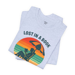Beach Reading Lover Unisex Tee, Summer Shirt, Lost in a Book T-Shirt, Gift for Bookworms, Vacation Style, Relaxed Fit