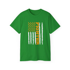 Fighter on a American Flag with Limb Awareness Stars / Amputee / Amputation / Leg / Arm / / Prosthetic / Unisex Ultra Cotton Tee