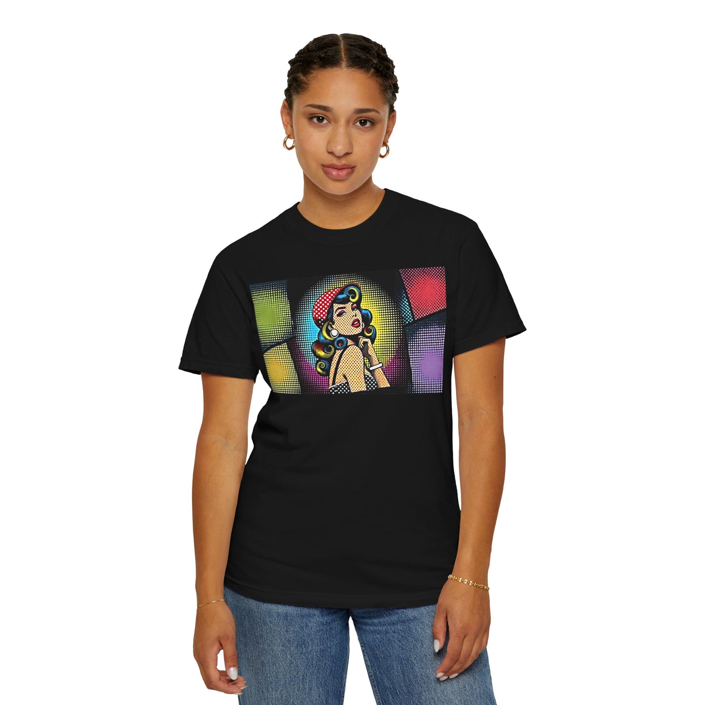 Pop Art Pinup Girl - Comfort Colors Garment Dyed Shirt