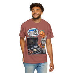 Grill Master Grandpa Funny BBQ T-Shirt — "Whoops! Pretending to Grill for a Photo" Graphic Tee