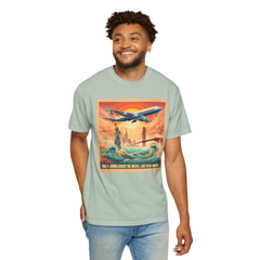 Vintage-Inspired Travel T-Shirt - 'Take a Jumbo Across the Water, Like to See America'