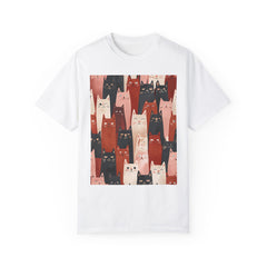 Cute Cat Print Unisex Garment-Dyed T-Shirt - Comfort Colors Soft Perfect for Animal Lovers and Casual Days