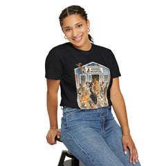 Front Graphic "Who Let the Cats Out?" Baldwin Harbor Animal Hospital Cute Vet Clinic T Shirt