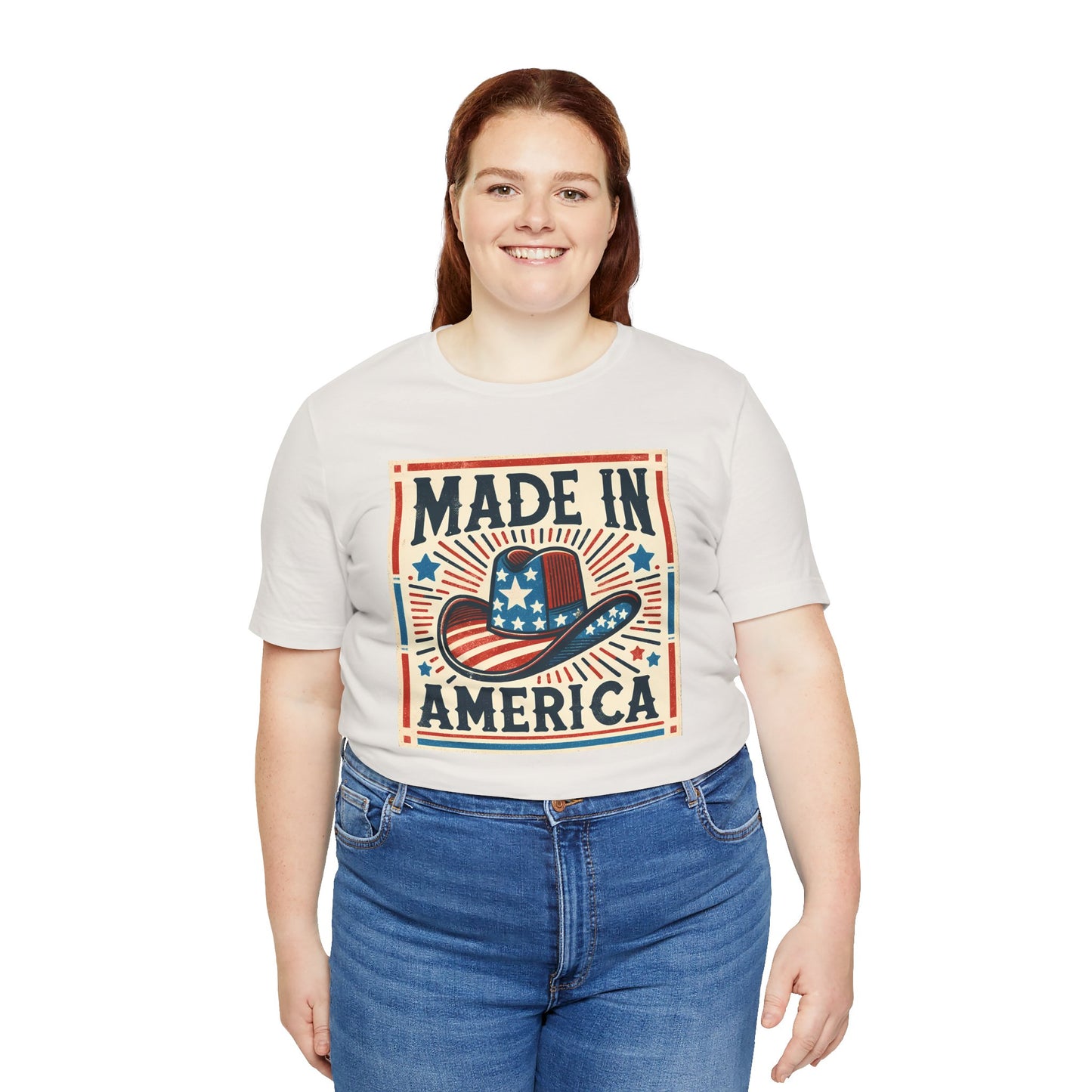 Made In America Cowboy Hat Graphic, Unisex Jersey Short Sleeve Tee