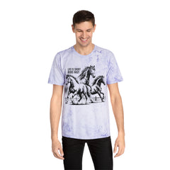 Life Is Short Ride Fast  - Horse Graphic Unisex Color Blast T-Shirt
