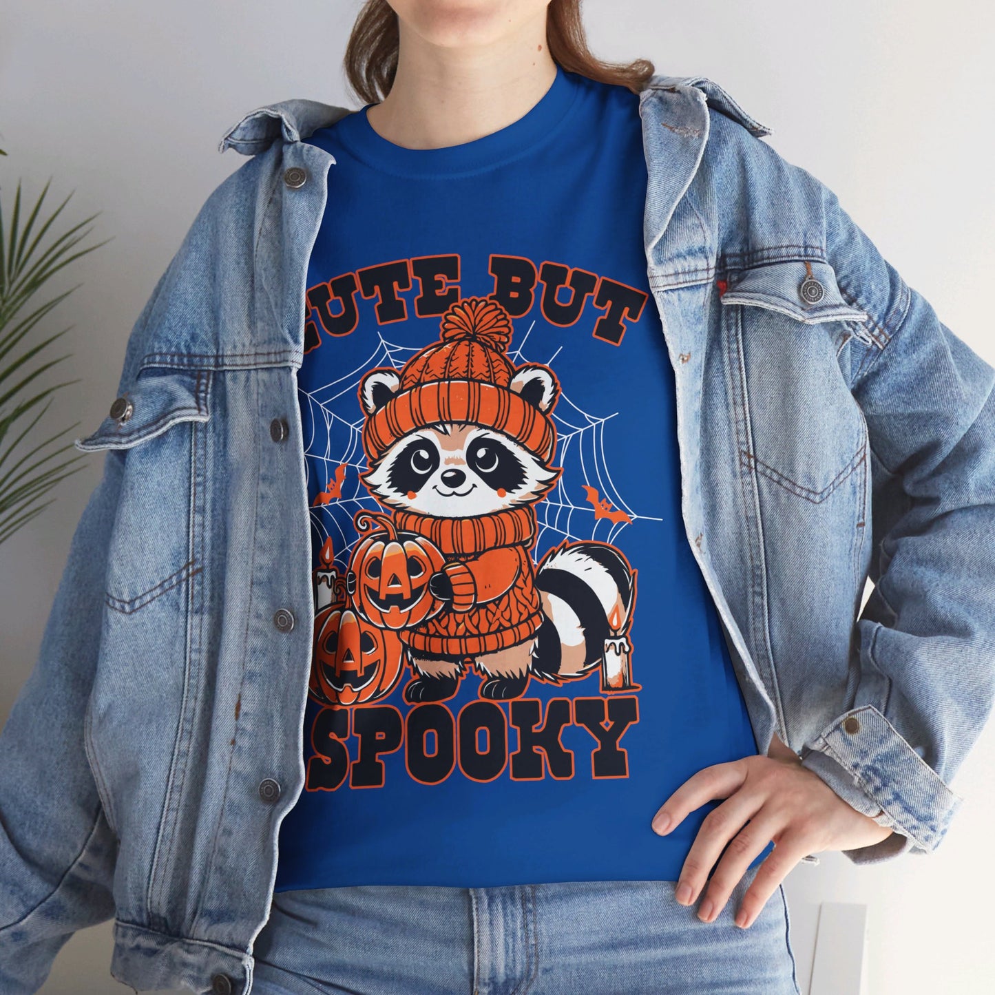 Cute But Spooky Halloween Raccoon! Graphic Unisex Heavy Cotton Tee