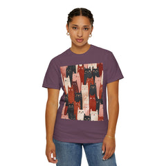 Cute Cat Print Unisex Garment-Dyed T-Shirt - Comfort Colors Soft Perfect for Animal Lovers and Casual Days