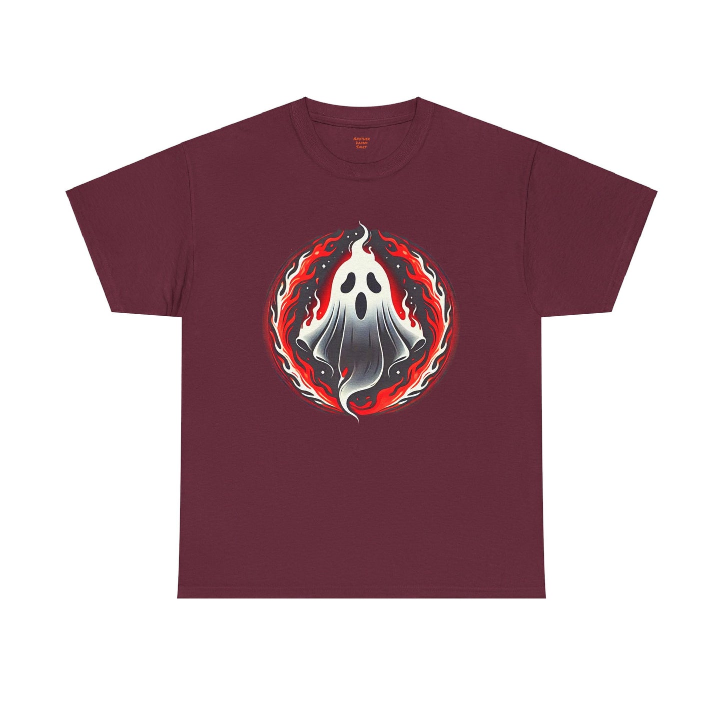 Fiery Fire Ghost - Graphic Unisex Heavy Cotton Tee