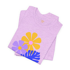 Summer Floral Tee — Retro Flowers & Monstera Design
