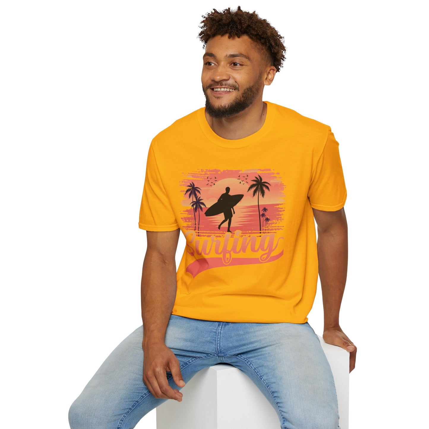 Surfing Unisex Softstyle Graphic T-Shirt