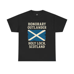 Honorary Outlander Heavy Cotton Tee, Holy Loch Scotland Shirt, Outlander Fan Gift, Casual Tee, Travel Souvenir, Unisex T-Shirt