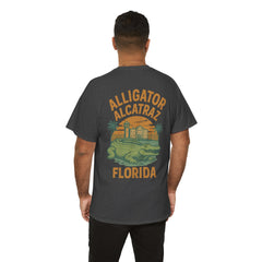 Alligator Alcatraz Unisex Heavy Cotton Tee, Florida Souvenir Shirt, Travel Gift, Vintage Style Tee, Nature Lover Apparel