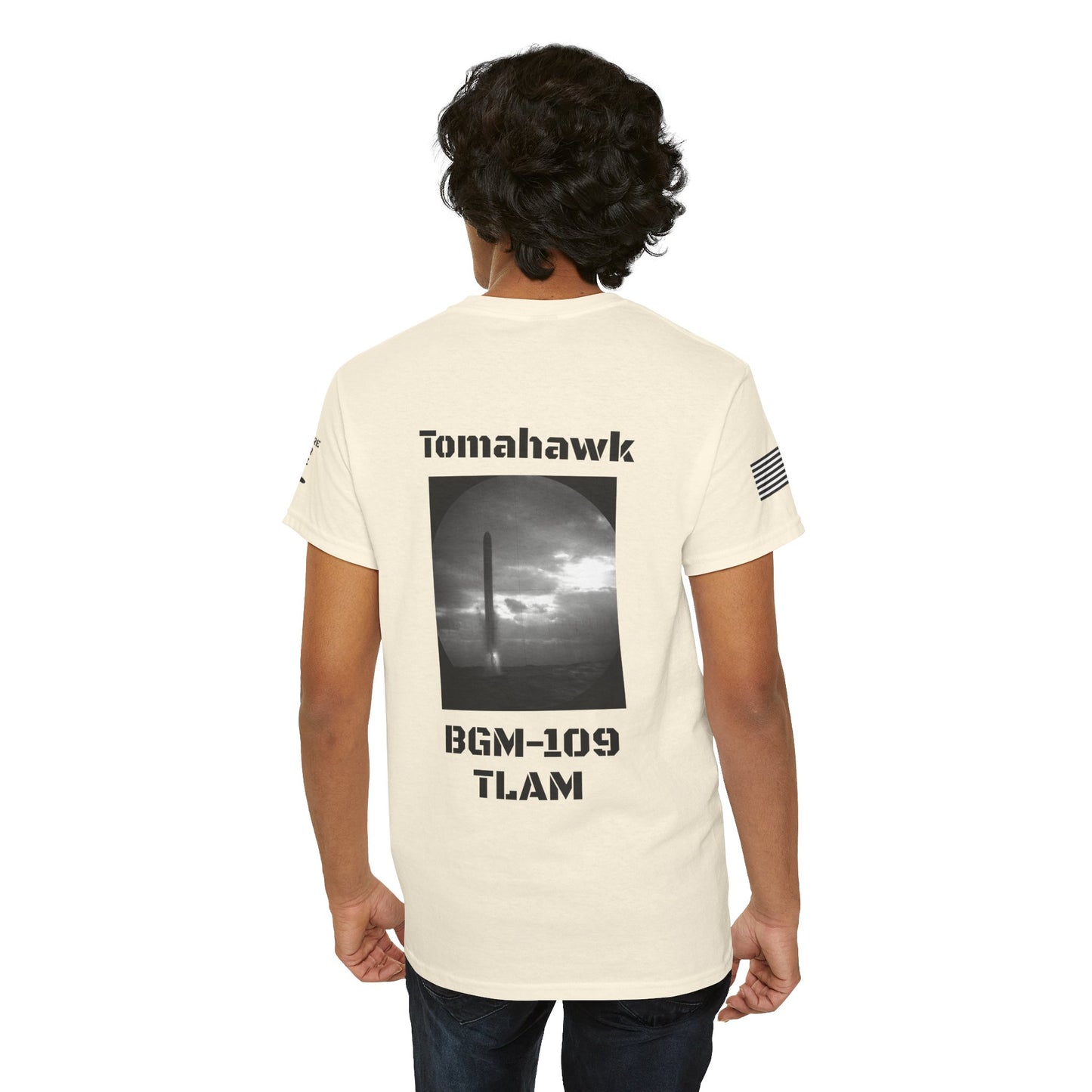 USN Periscope view, Submarine Launched Tomahawk Missile with Dolphins Unisex Jersey Short Sleeve Tee