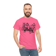 Abstract Retro Racing Car Unisex Heavy Cotton Tee | Perfect for Car Enthusiasts, Father's Day Gift, Casual Wear, Vintage Style, Unique Graphic Shirt