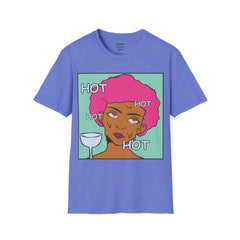 HOT Pink Cotton Candy Haired Pop Art Lady Unisex Softstyle T-Shirt