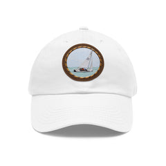 Hempstead Bay Sailing Club Leather Patch Dad Hat — Flying Scot Embroidered Round Patch