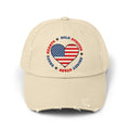 American Flag Heart Distressed Cap, Brave Hearts, Bold Stripes, Bright Stars