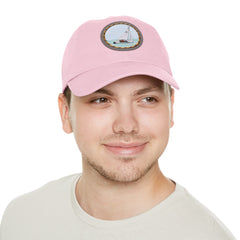 Hempstead Bay Sailing Club Leather Patch Dad Hat — Flying Scot Embroidered Round Patch