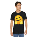 Emoji With Hugging Hands - Graphic Unisex Jersey Short Sleeve Tee