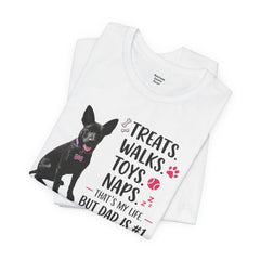 Personalized Dog Dad T‑Shirt — "Treats. Walks. Toys. Naps." Father's Day Gift