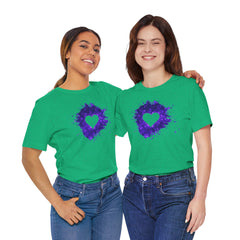 Galaxy Heart Tee — Purple or Green Splatter Heart T-Shirt