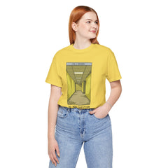 Do Not Question The Hallway T-Shirt — Retro Yellow Corridor Graphic Tee