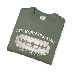 My SSBN Became Razor Blades Graphic Vintage Submarine Veteran Tee