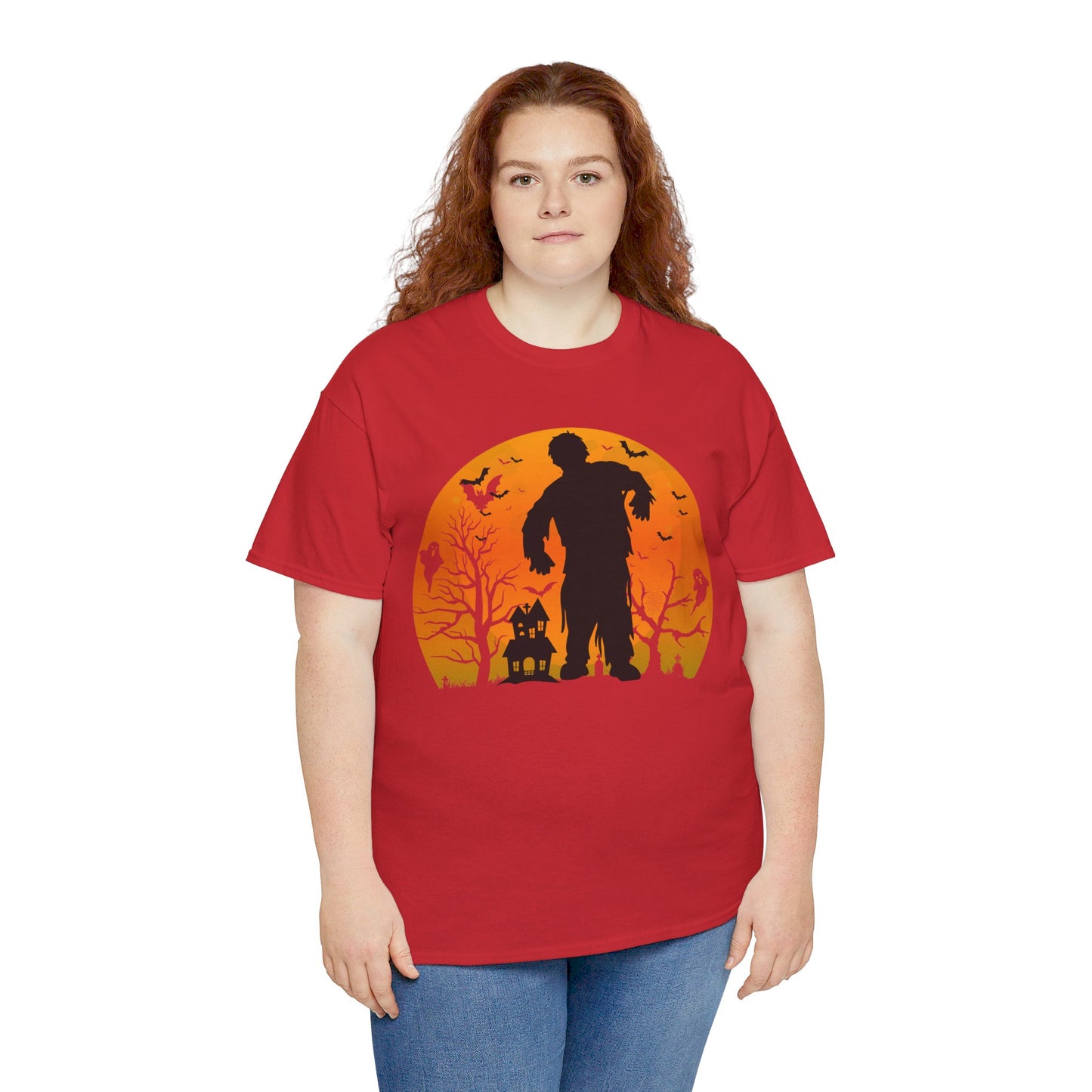 HAUNTED HOUSE ZOMBIE! Graphic Unisex Heavy Cotton Tee