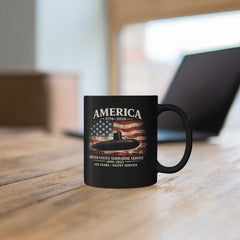 125th Submarine Service Coffee Mug — America 1776–2026 250th Anniversary Tribute (Black)