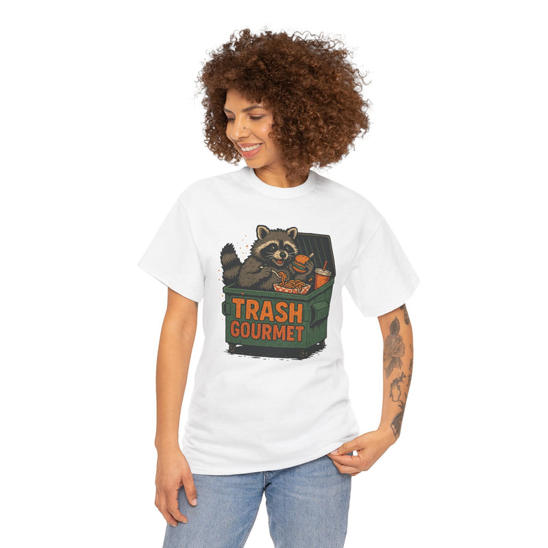 Trash Gourmet Unisex Heavy Cotton Tee, Funny Graphic T-Shirt, Quirky Casual Wear, Unique Gift for Food Lovers, Eco-Friendly Apparel