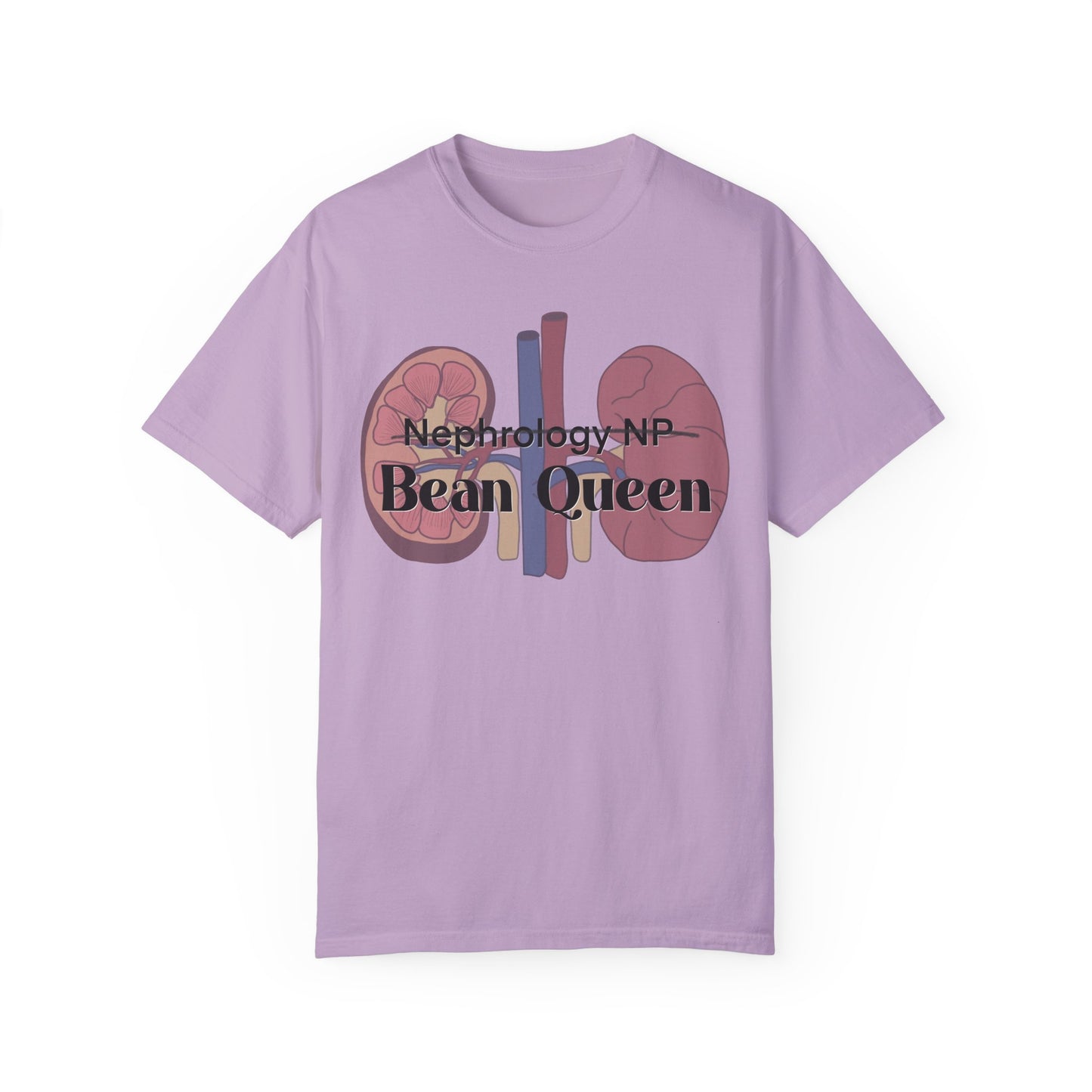 Nephrology NP Bean Queen, Graphic Unisex Garment-Dyed T-shirt