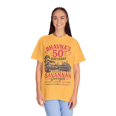 Bhavna Personalized 50th Birthday Girls Trip Savannah, Georgia T-Shirt