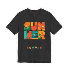 Summer Graphic Tee — Colorful Tropical "SUMMER" Typography T-Shirt