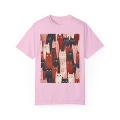 Cute Cat Print Unisex Garment-Dyed T-Shirt - Comfort Colors Soft Perfect for Animal Lovers and Casual Days