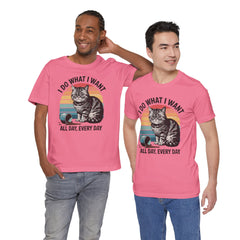 I Do What I Want Cat Quote - Graphic Unisex Jersey Short Sleeve Tee
