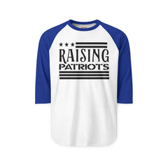 Raglan Shirt — Subtle 'RAISING PATRIOTS' Vintage Baseball Tee