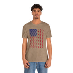 Personalized Dog Silhouette on American Flag - Tell us your dog breed, Unisex Short Sleeve Tee, Golden Retriever Silhouette Shown, Patriotic Shirt, Patriotic Pooch