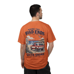 Where the Road Ends Long Island Unisex Garment-Dyed T-shirt