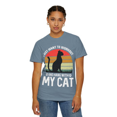 Workout & Cat Lover Unisex T-Shirt - I Just Want to Workout and Hang with My Cat